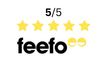 5/5 star rating at feefo